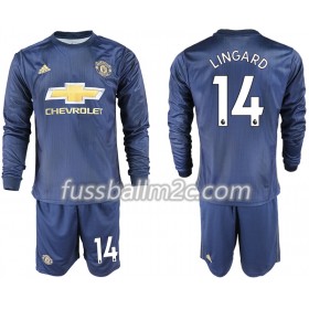 Fußballtrikots Manchester United LINGARD 14 Kinder Ausweich Trikotsatz 2018-2019 Langarm